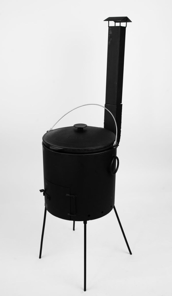 Пічка 40 см для казана 8-22л + довгий, розбірний, зйомний димохід