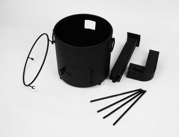 Пічка 45 см для казана 15л-32л + довгий, розбірний, зйомний димохід